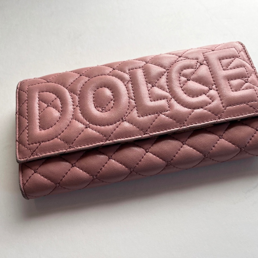 Dolce & Gabbana Pink Quilted Leather Continental Wallet